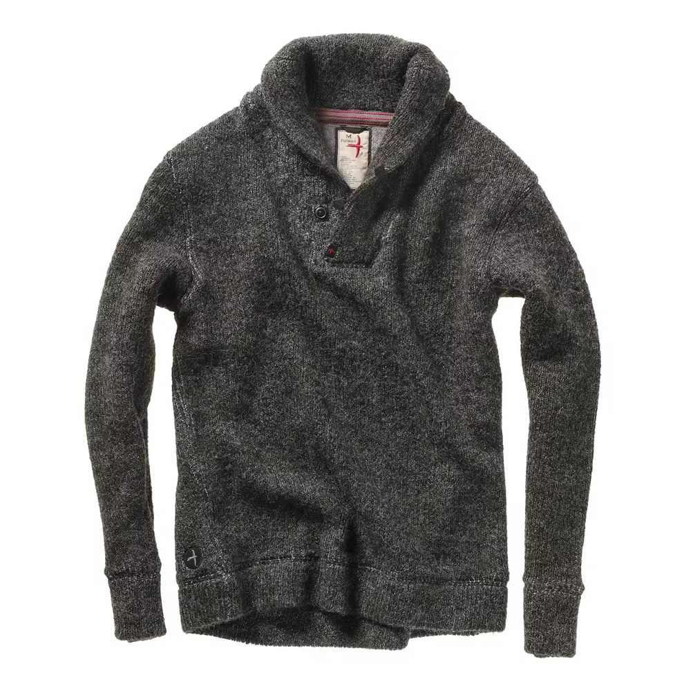 Men's Gray Shawl Collar Sweater
